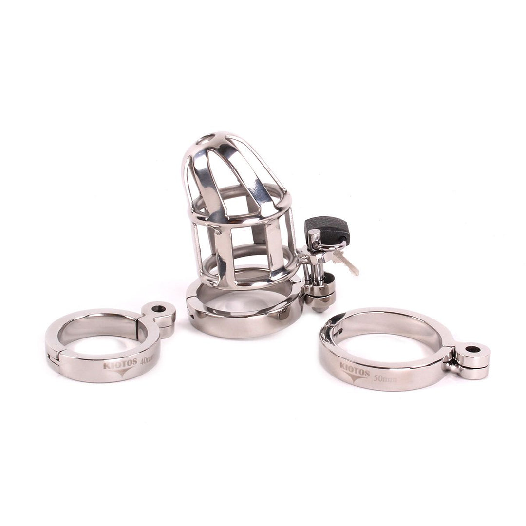 Kiotos Steel Edelstahl-Peniskäfig DeLuxe mit 3 Ringen 8,00 cm