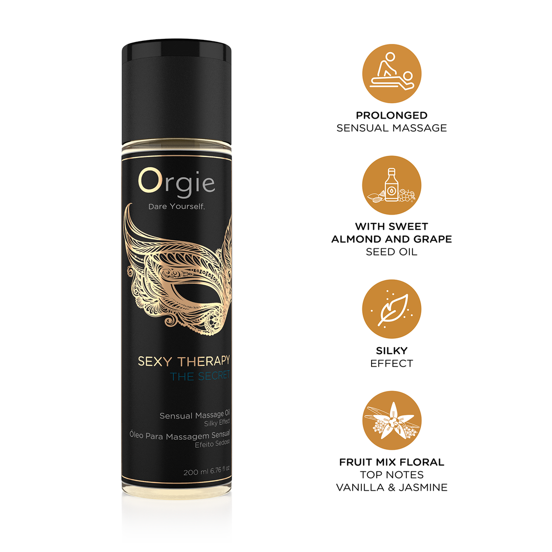 Orgie – Sexy Therapy The Secret – Sinnliches Massageöl, 200 ml – Herstellerbild 3