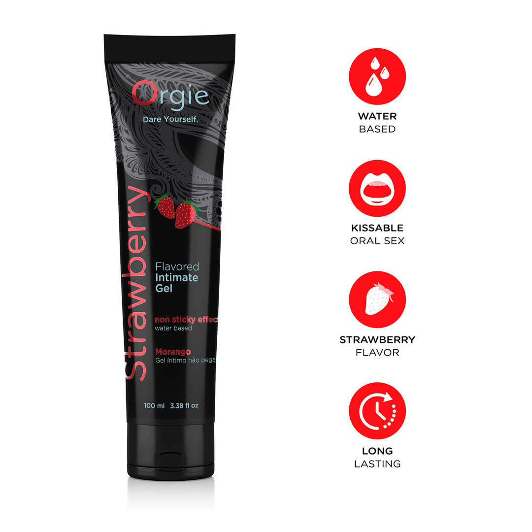 Orgie – Lube Tube Strawberry – Aromatisiertes Gleitgel auf Wasserbasis, 100 ml – Herstellerbild 3