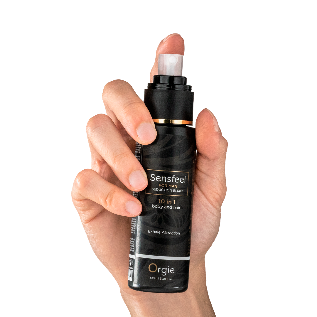 Orgie – Sensfeel Seduction Elixir 10 in 1 for Man - Pheromone Booster – Pheromon-Pflege für Körper & Haar, 100 ml – Herstellerbild 2
