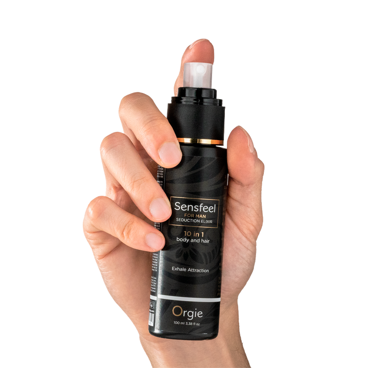 Orgie – Sensfeel Seduction Elixir 10 in 1 for Man - Pheromone Booster – Pheromon-Pflege für Körper & Haar, 100 ml – Herstellerbild 2