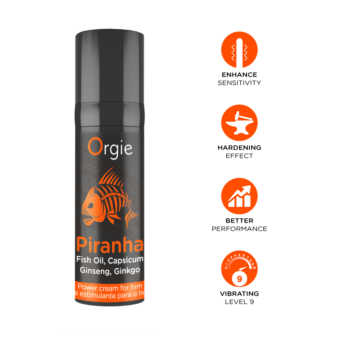 Orgie – Piranha Power Cream – Wärmende Stimulationscreme, 15 ml – Herstellerbild 2