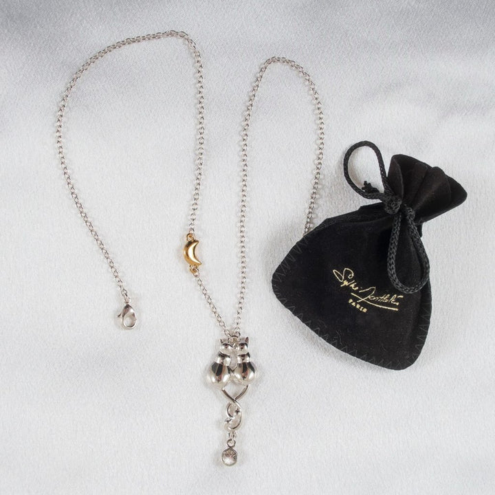 KS Katzen-Paar Anhänger – Silber Luxus-Schmuck – Produktansicht