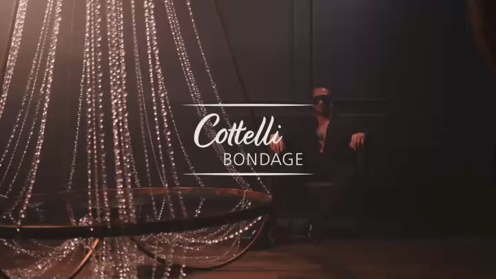 Cottelli Bondage String-Body mit Fesseln – Ouvert