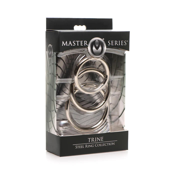 Trine Penisring Set - 3 Edelstahl Cockringe (3,9-5,2cm) | Master Series KinkySabine Trine Penisring Set - 3 Edelstahl Cockringe (3,9-5,2cm) | Master Series KinkySabine