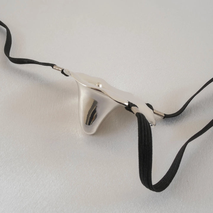 KS - String "Blumenschmuck" für vaginale Stimulation silber