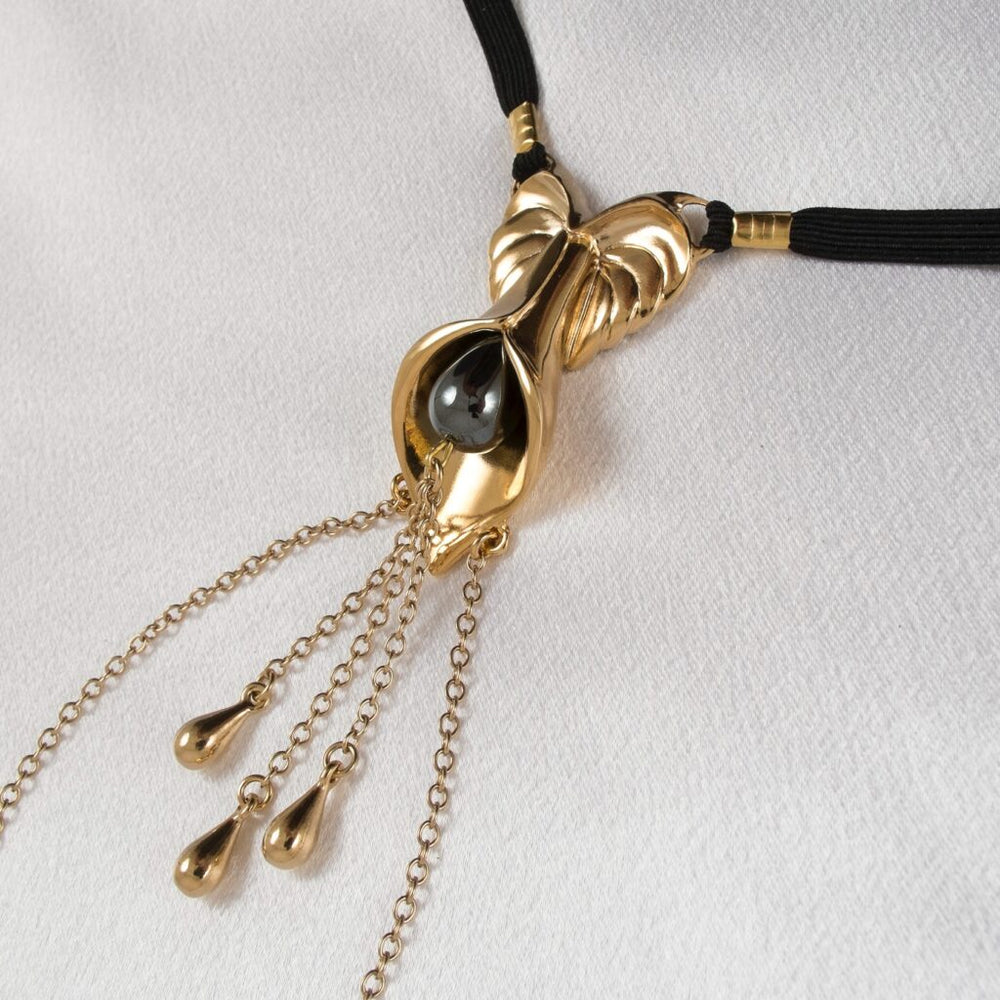 KS Schmuckstring „Aufregende Blume“ Gold mit Hämatit