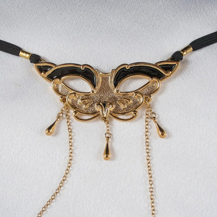 KS Schmuckstring „Katzenmaske“ Gold-Schwarz