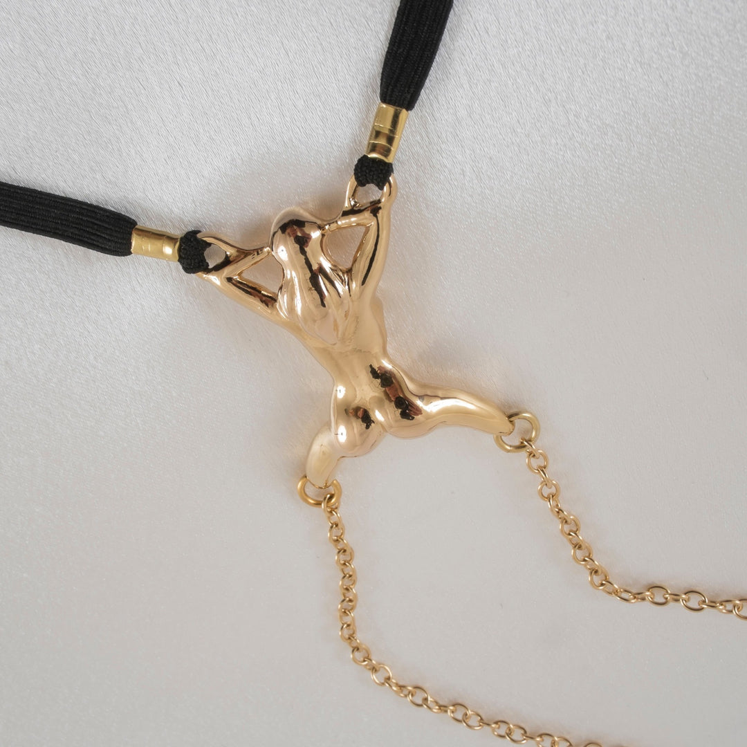 KS Herren String „Fang mich“ – Goldvergoldeter Körperschmuck – Produktansicht