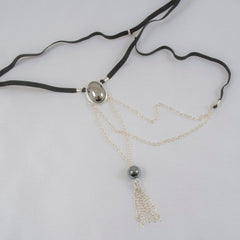 KS Silber String mit Hämatitkristall – Intimschmuck für Ihn