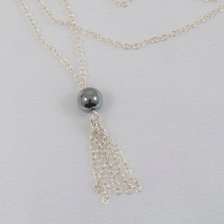 KS Silber String mit Hämatitkristall – Intimschmuck für Ihn – Detailansicht 4