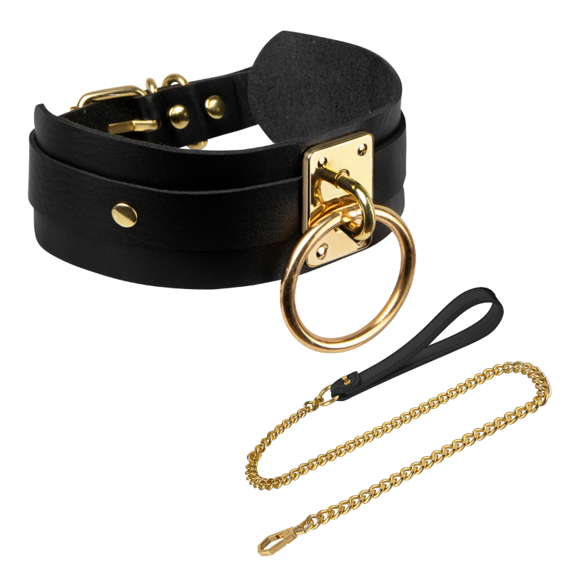 Kinky Diva O-Ring Halsband mit Luxus-Leine – Detail