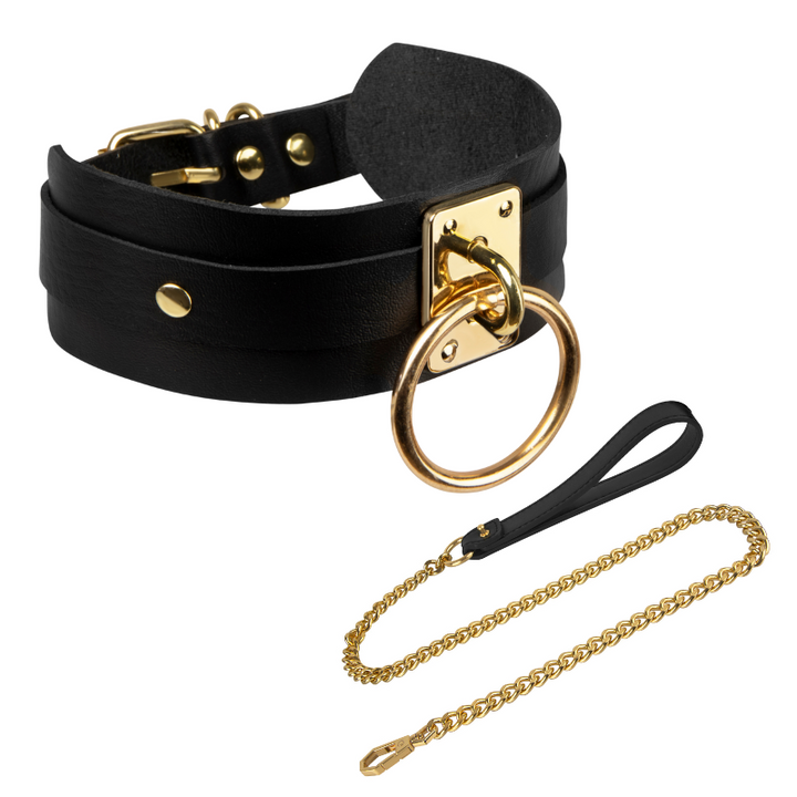 Kinky Diva O-Ring Halsband mit Luxus-Leine – Detail