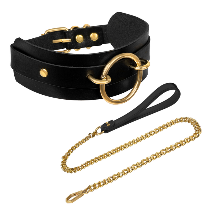 Kinky Diva O-Ring Front Halsband mit Luxus-Leine – Detail