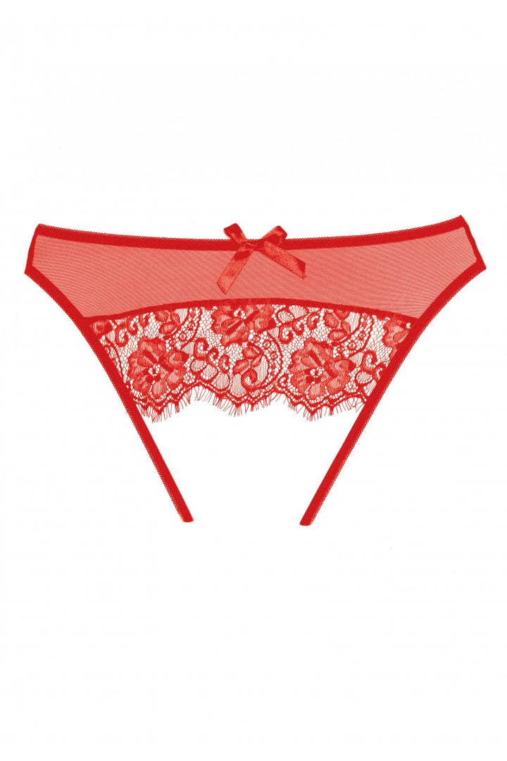 Allure - Adore "Exposé" Panty (schrittoffen) - rot