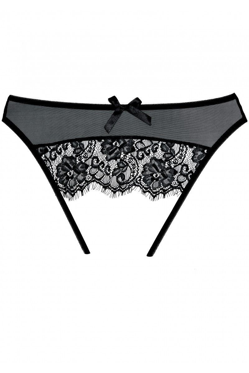 Allure - Adore "Exposé" Panty (schrittoffen) - schwarz