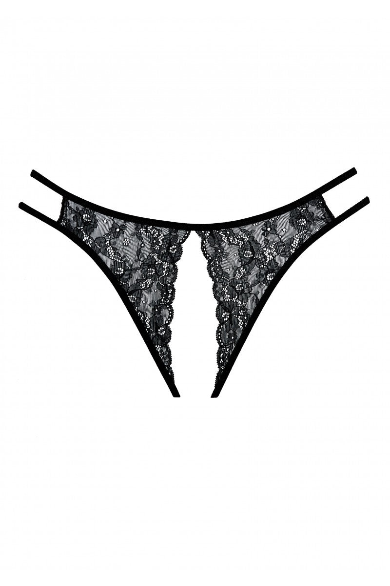 Allure - Adore "Sweet Honey" Panty (schrittoffen) - schwarz