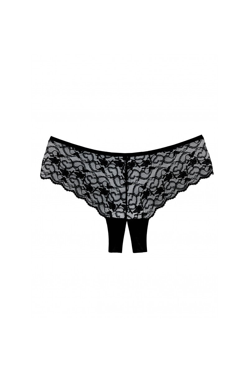 Allure - Adore "Sweetheart" Panty (schrittoffen) - schwarz