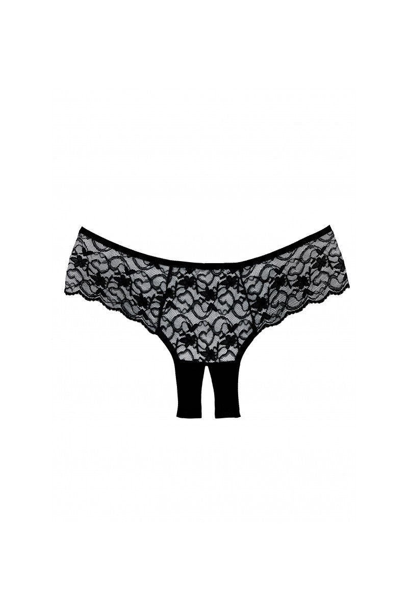 Allure - Adore "Sweetheart" Panty (schrittoffen) - schwarz