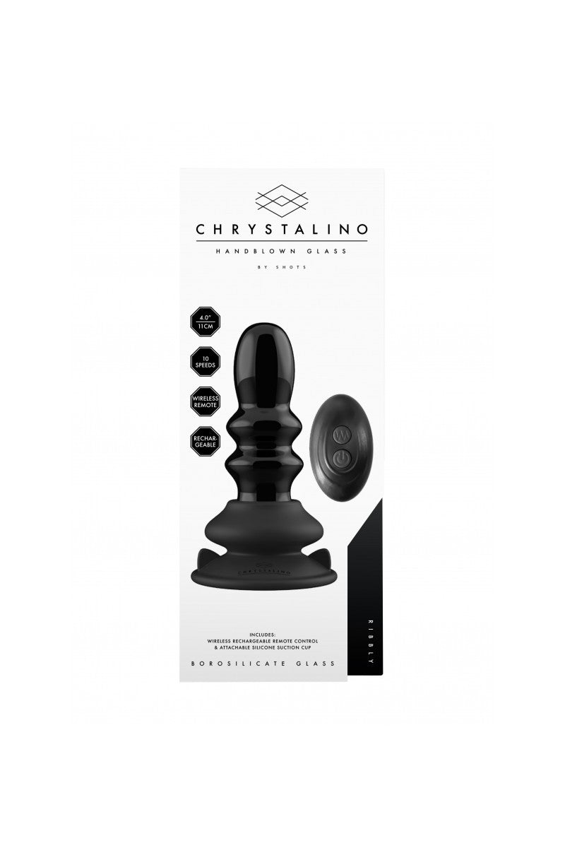 Chrystalino - "Ribbly" Glasvibrator mit Fernbedienung